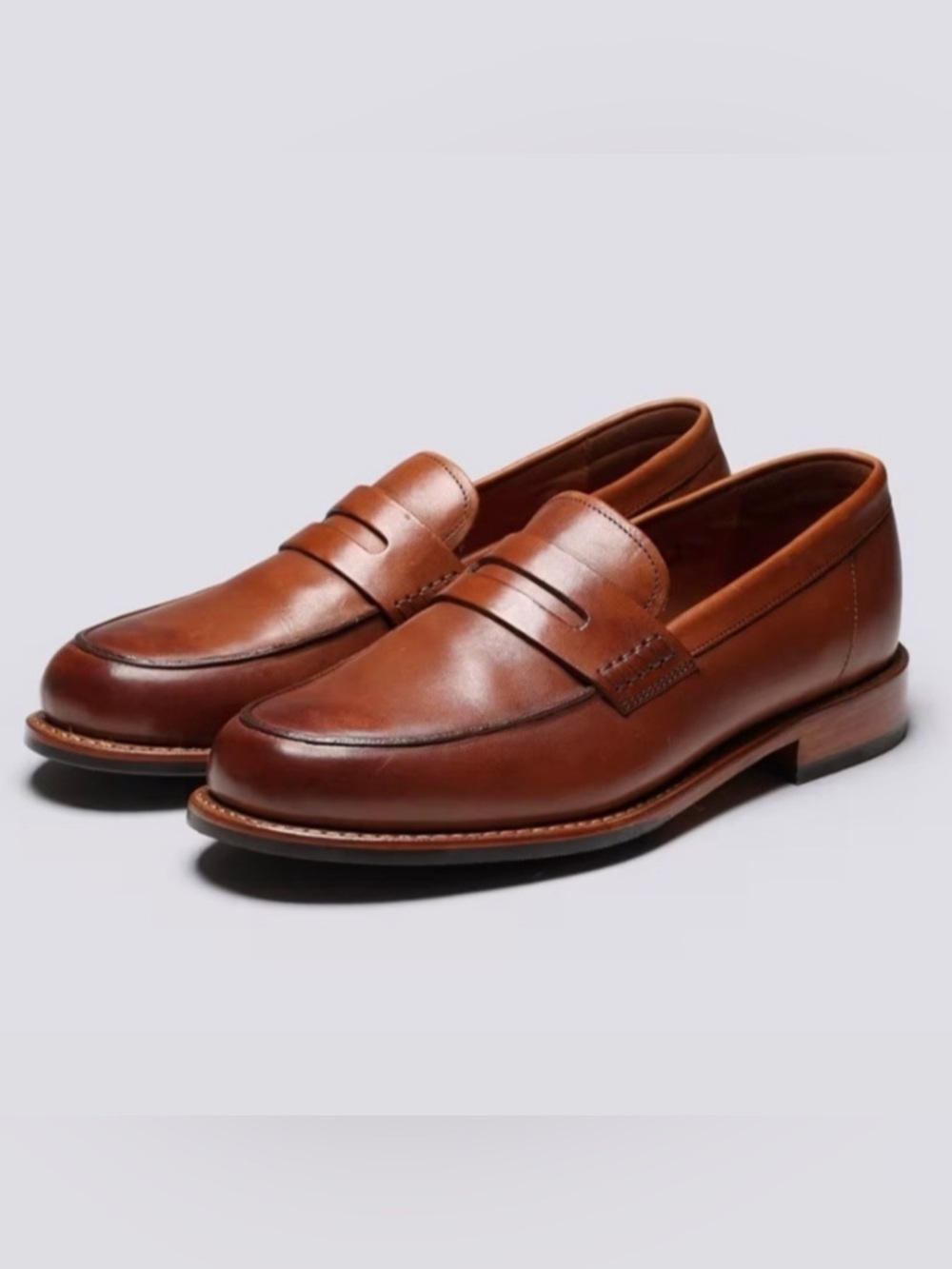 Grenson Jago penny loafers in tan leather